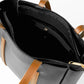 Black Tote Bag with Dual Brown Straps – Elegant Everyday Handbag
