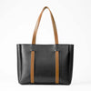 Black Tote Bag with Dual Brown Straps – Elegant Everyday Handbag
