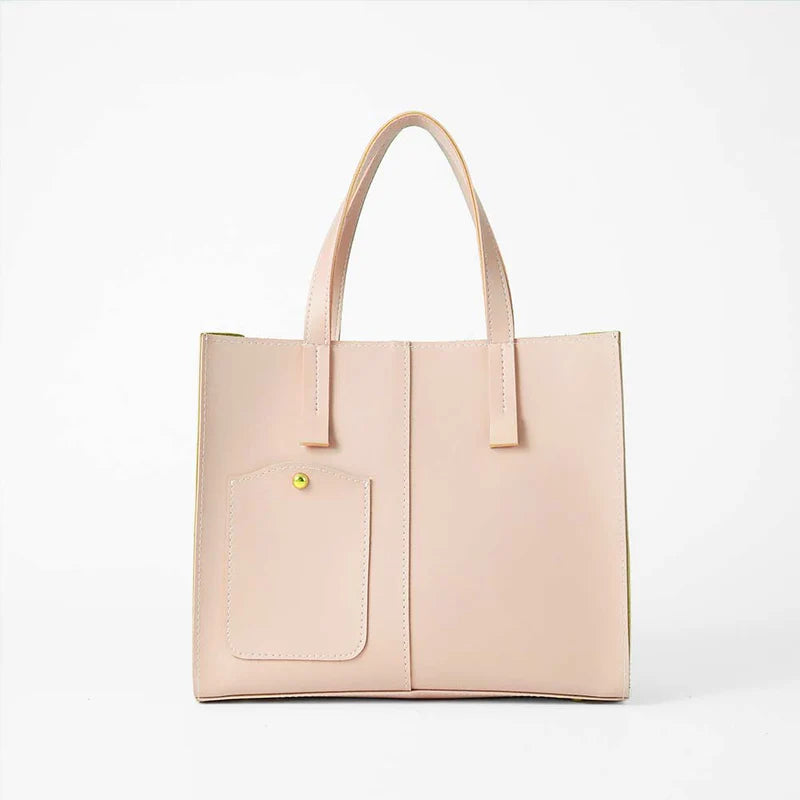 Chic Light Pink Tote Bag with Detachable Strap