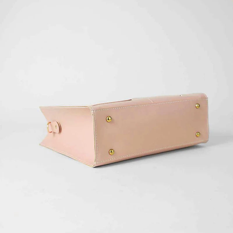 Chic Light Pink Tote Bag with Detachable Strap