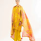Mustard Yellow Printed Lawn Suit with Contrasting Dupatta