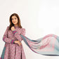 Purple Printed Lawn Suit with Flared Trousers and Dupatta