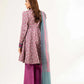 Purple Printed Lawn Suit with Flared Trousers and Dupatta