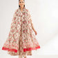 Beige Floral Printed Lawn Suit with Straight Trousers and Dupatta
