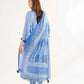 Blue Printed Lawn Suit with Tassel Detailing and Dupatta