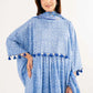Blue Printed Lawn Suit with Tassel Detailing and Dupatta