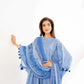 Blue Printed Lawn Suit with Tassel Detailing and Dupatta