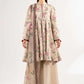 Printed Beige Lawn Suit with Floral Design and Dupatta