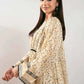 Beige Printed Lawn Suit with Black Embroidered Detailing