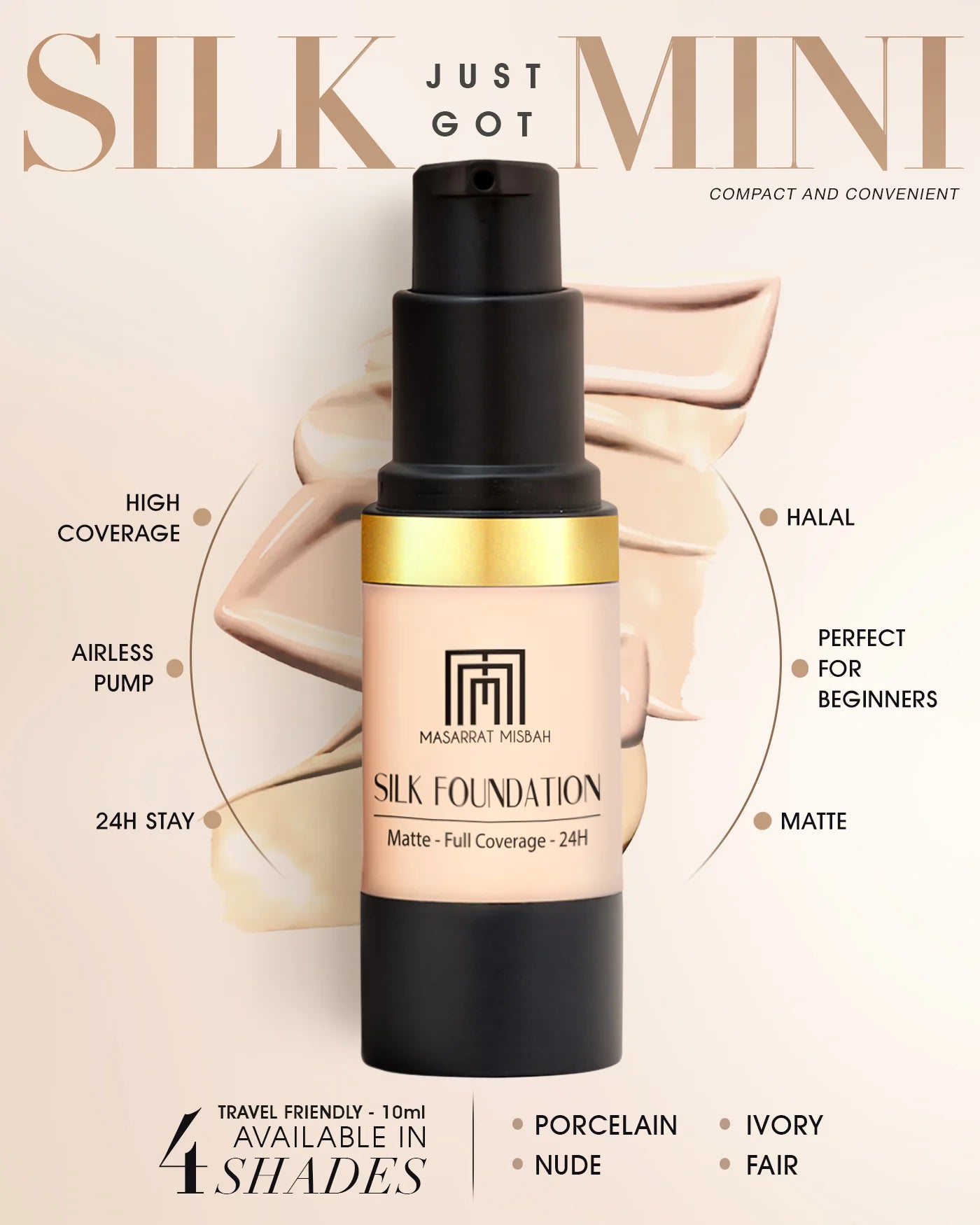 Silk Foundation Mini – Matte Full Coverage (24H Stay)