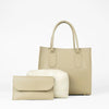 Beige Handbag Set with Matching Pouches