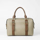 Classic Beige Handbag with Dual Buckle Straps