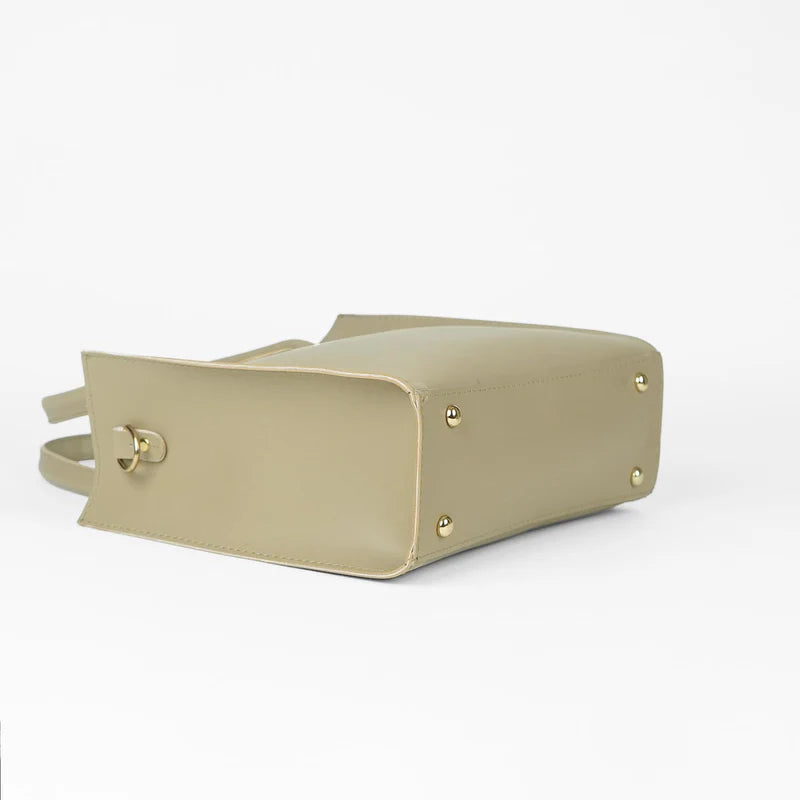 Beige Handbag Set with Matching Pouches