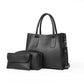 Black Handbag Set with Detachable Strap